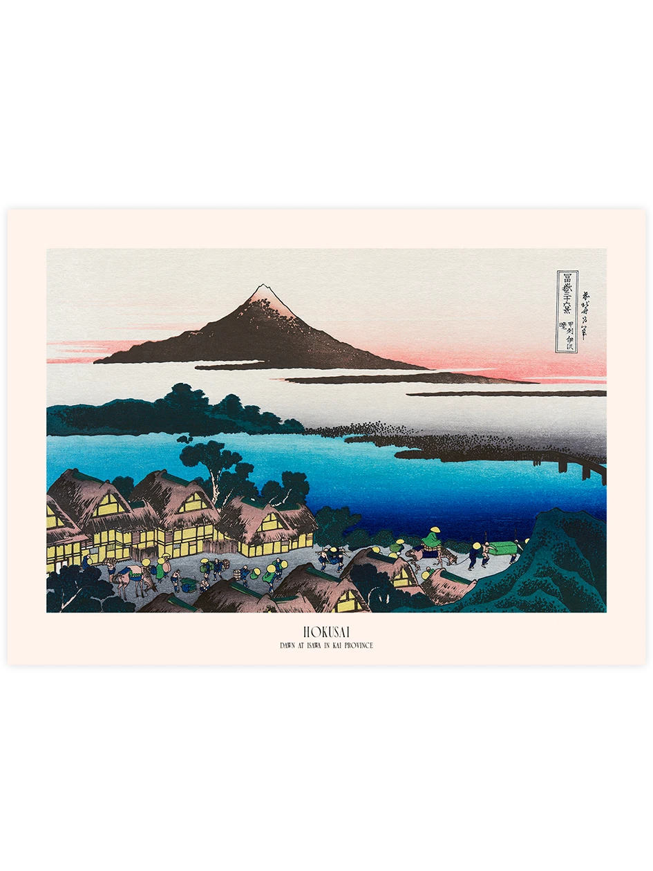Hokusai, Dawn at Isawa in Kai Province - Art Print Ünlü Ressamlar Poster