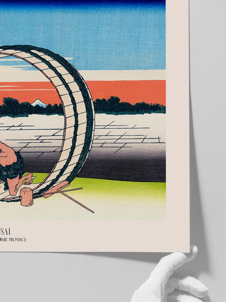 Hokusai, Fujimigahara in Owari Province - Art Print  Poster