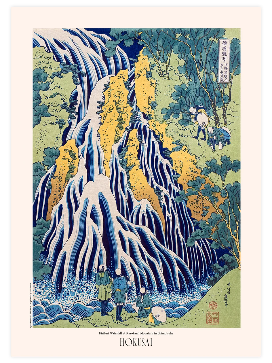 Hokusai, Kirifuri Waterfall at Kurokami Mountain - Art Print Ünlü Ressamlar Poster