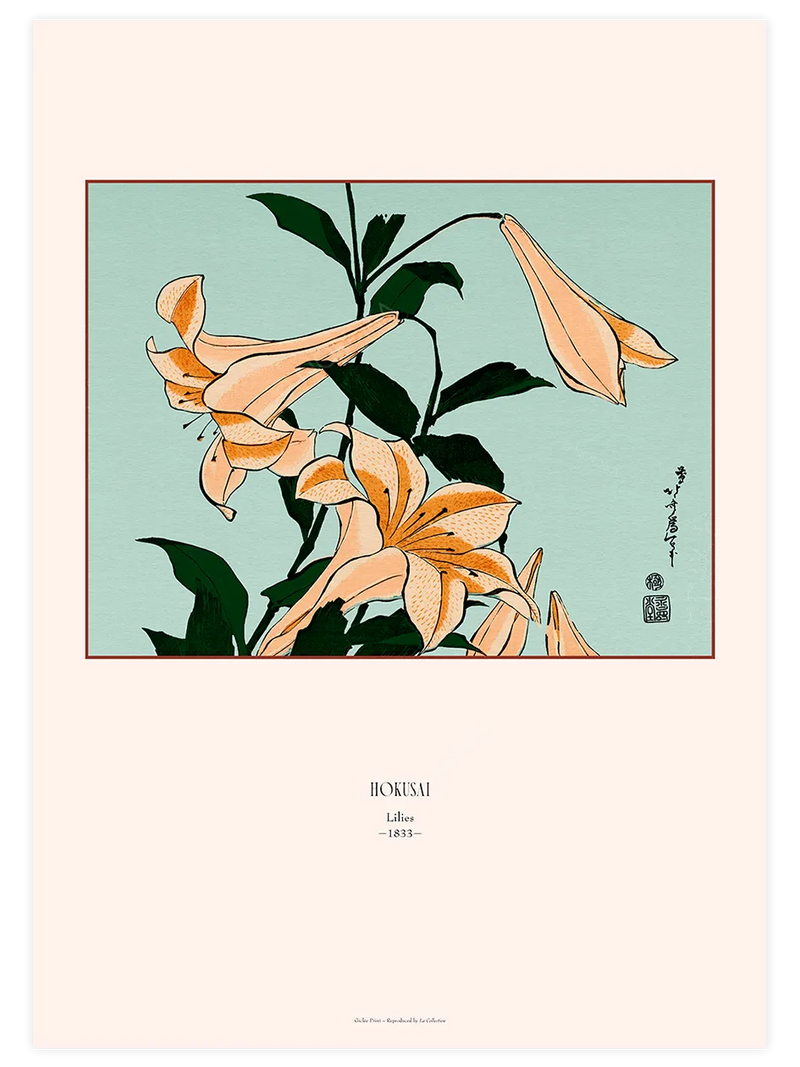 Hokusai Lilies poster
