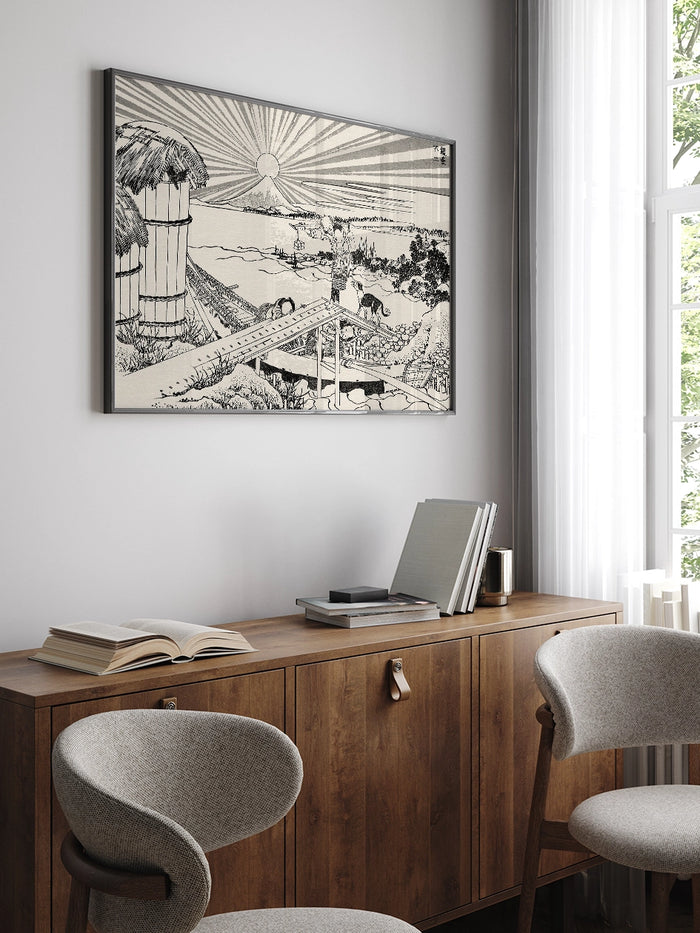Hokusai, Mirror Stand Fuji Sketch - Art Print  Poster