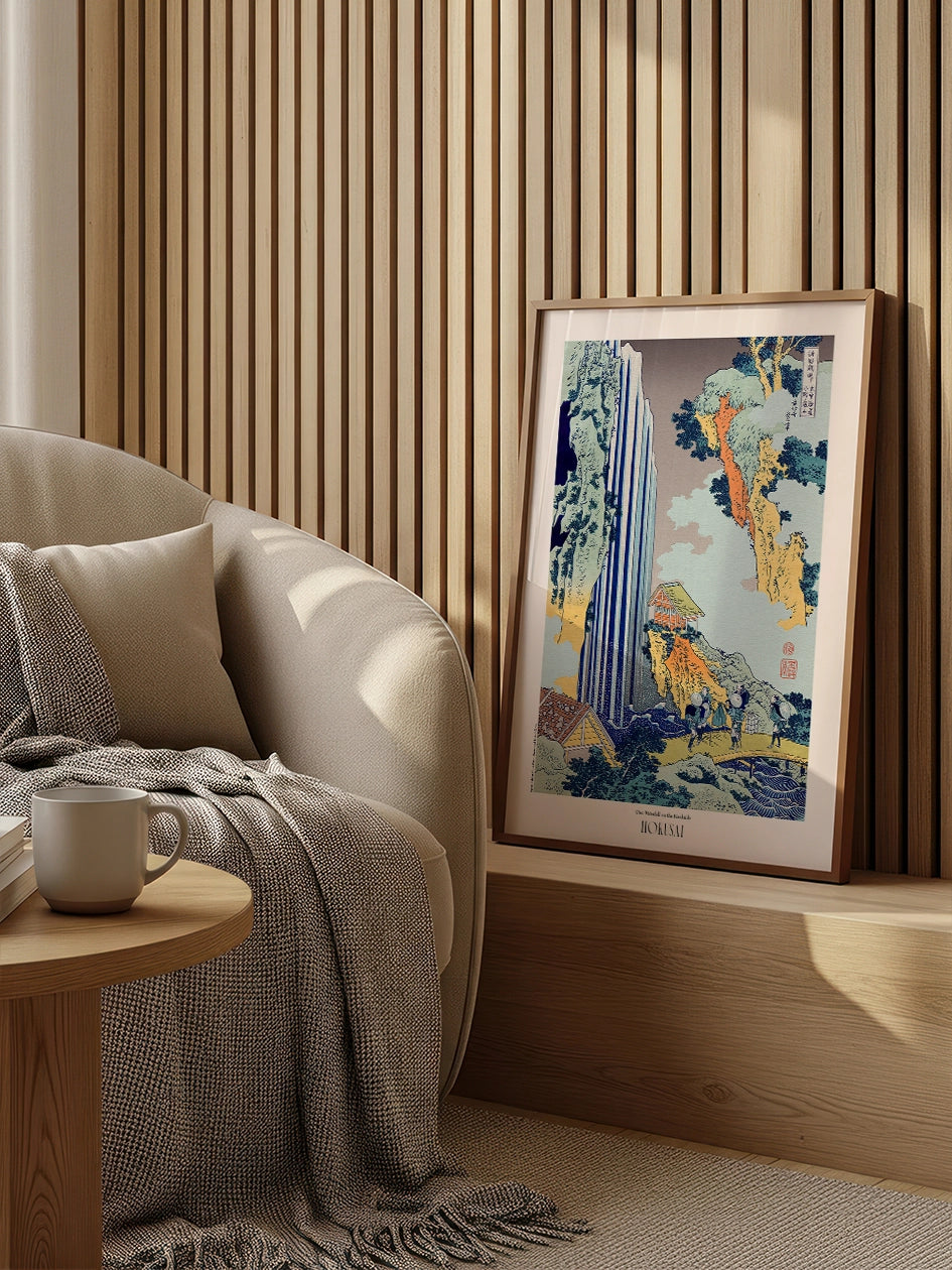 Hokusai Ono Waterfall on the Kisokaido - Art Print Ürün ikincil görseli