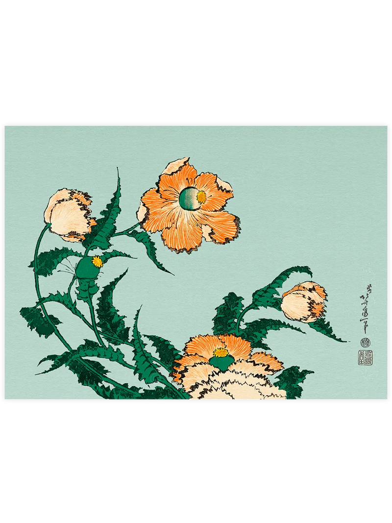 Hokusai Poppies poster