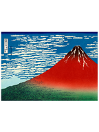 Hokusai Red Fuji - Art Print