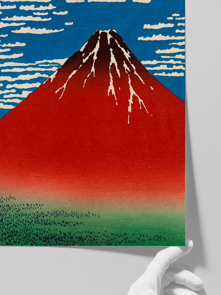 Hokusai Red Fuji - Art Print