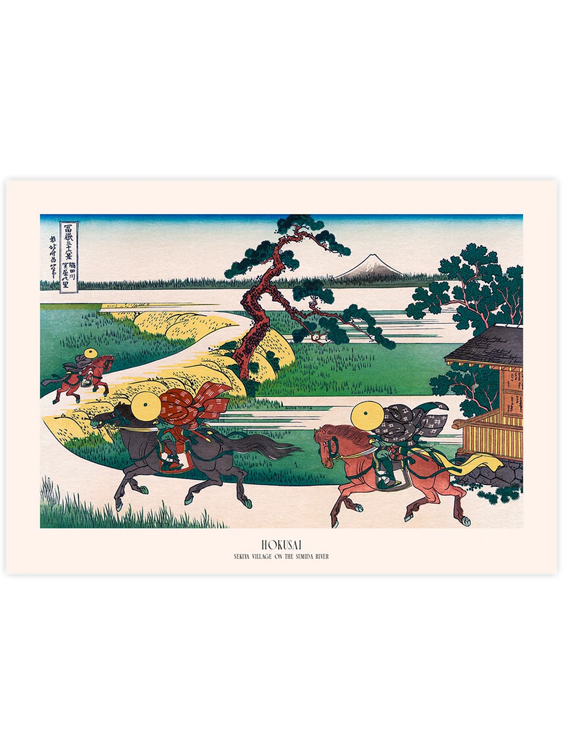 Hokusai, Sekiya Village on the Sumida River - Art Print Ünlü Ressamlar Poster