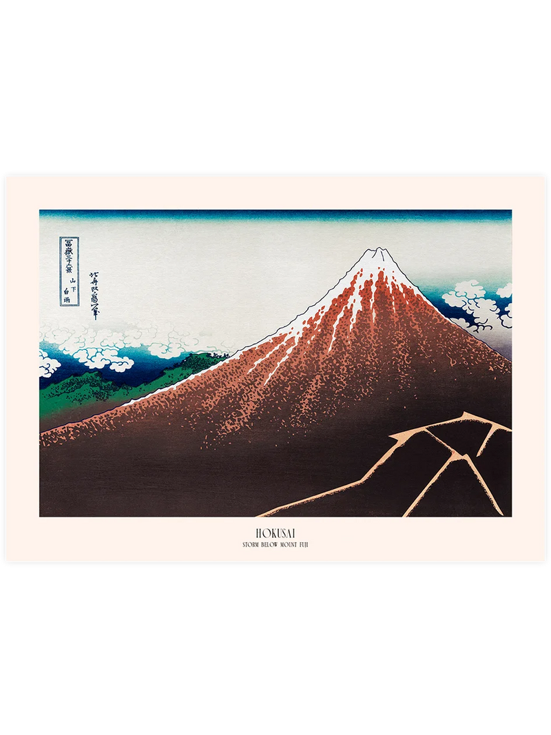 Hokusai, Storm below Mount Fuji - Art Print Ünlü Ressamlar Poster
