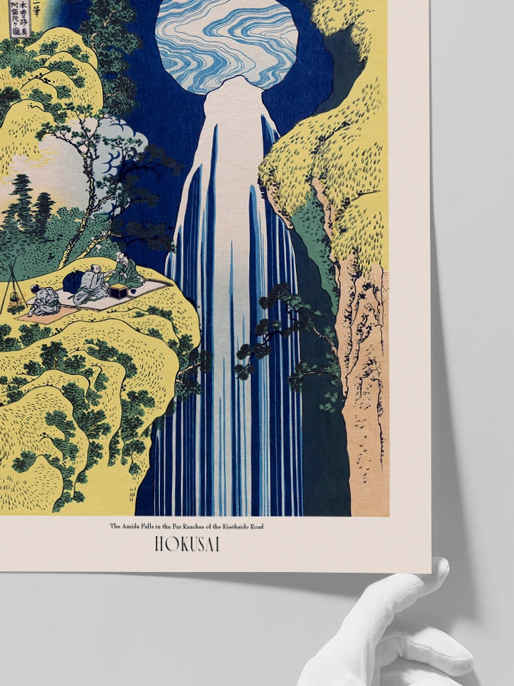 Hokusai, The Amida Falls in the Far Reaches - Art Print  Poster