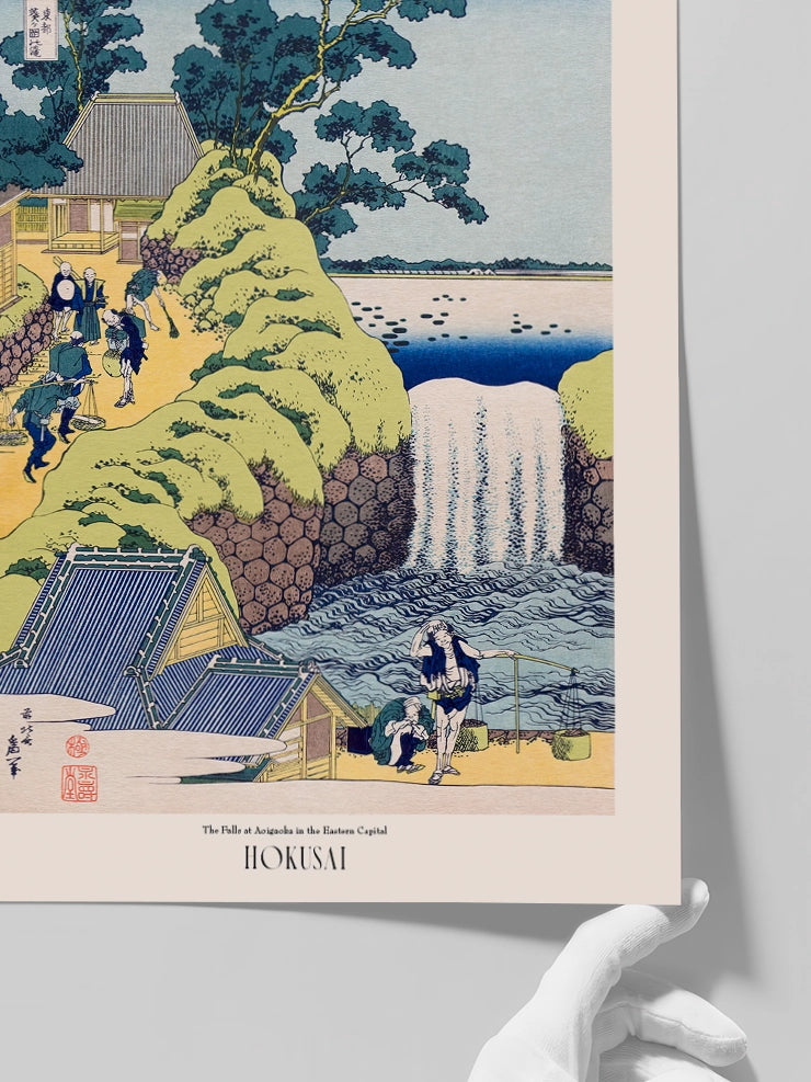 Hokusai, The Falls at Aoigayoka - Art Print  Poster
