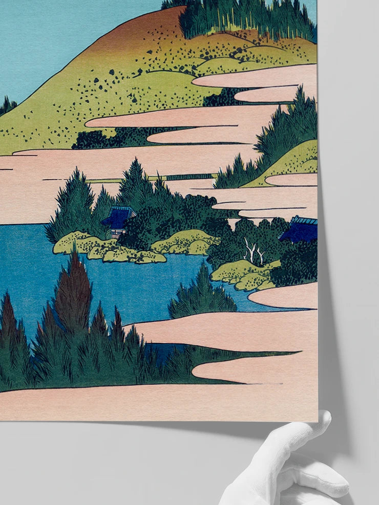 Hokusai, The Lake at Hakone - Art Print  Poster