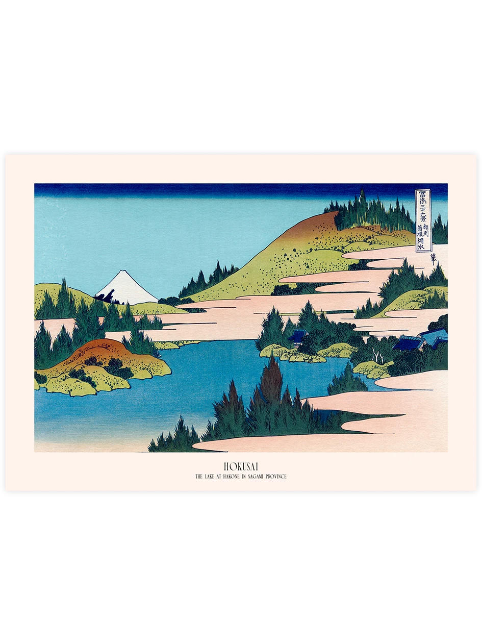 Hokusai, The Lake at Hakone - Art Print Ünlü Ressamlar Poster