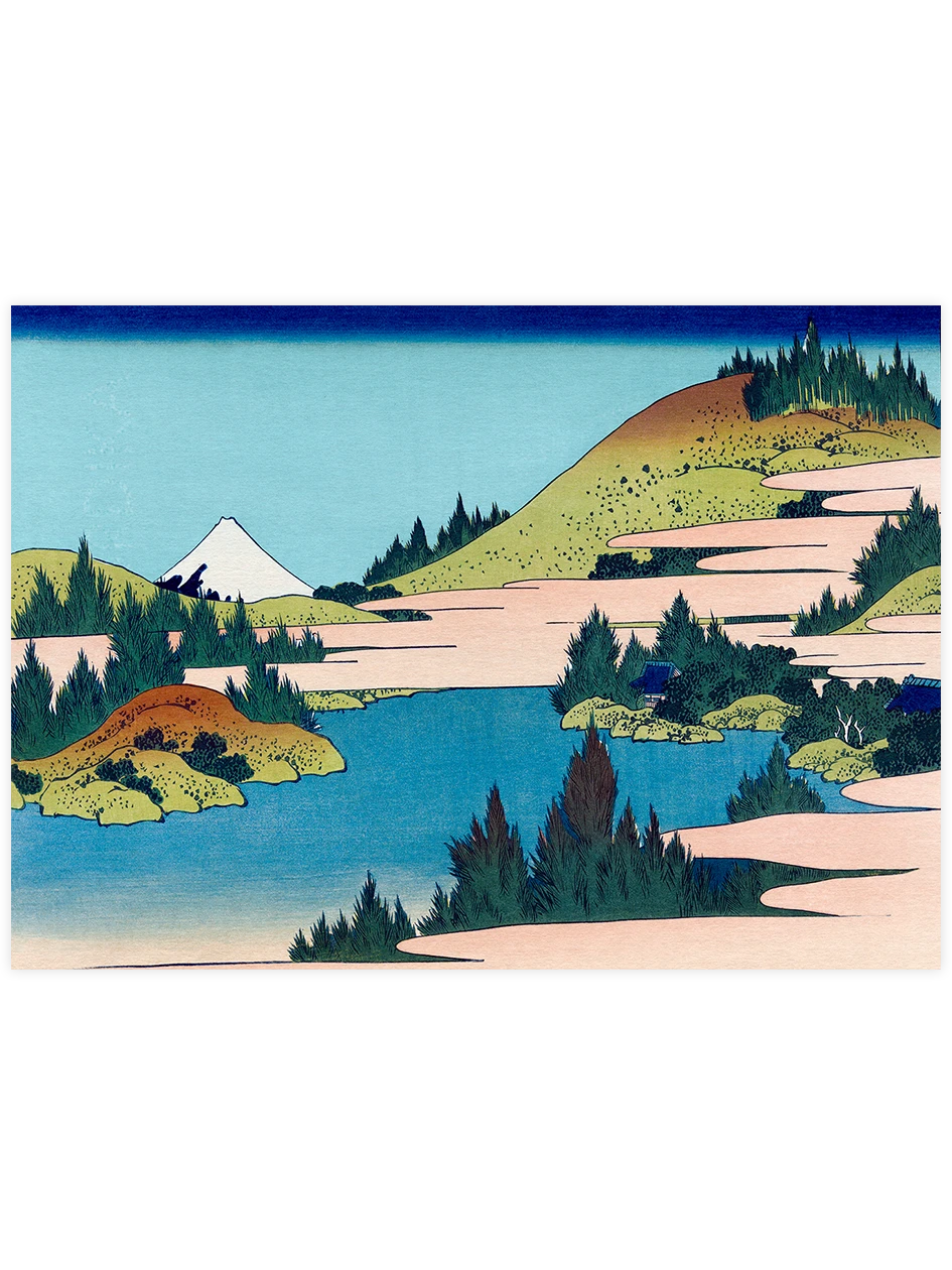 Hokusai, The Lake at Hakone - Art Print Ünlü Ressamlar Poster