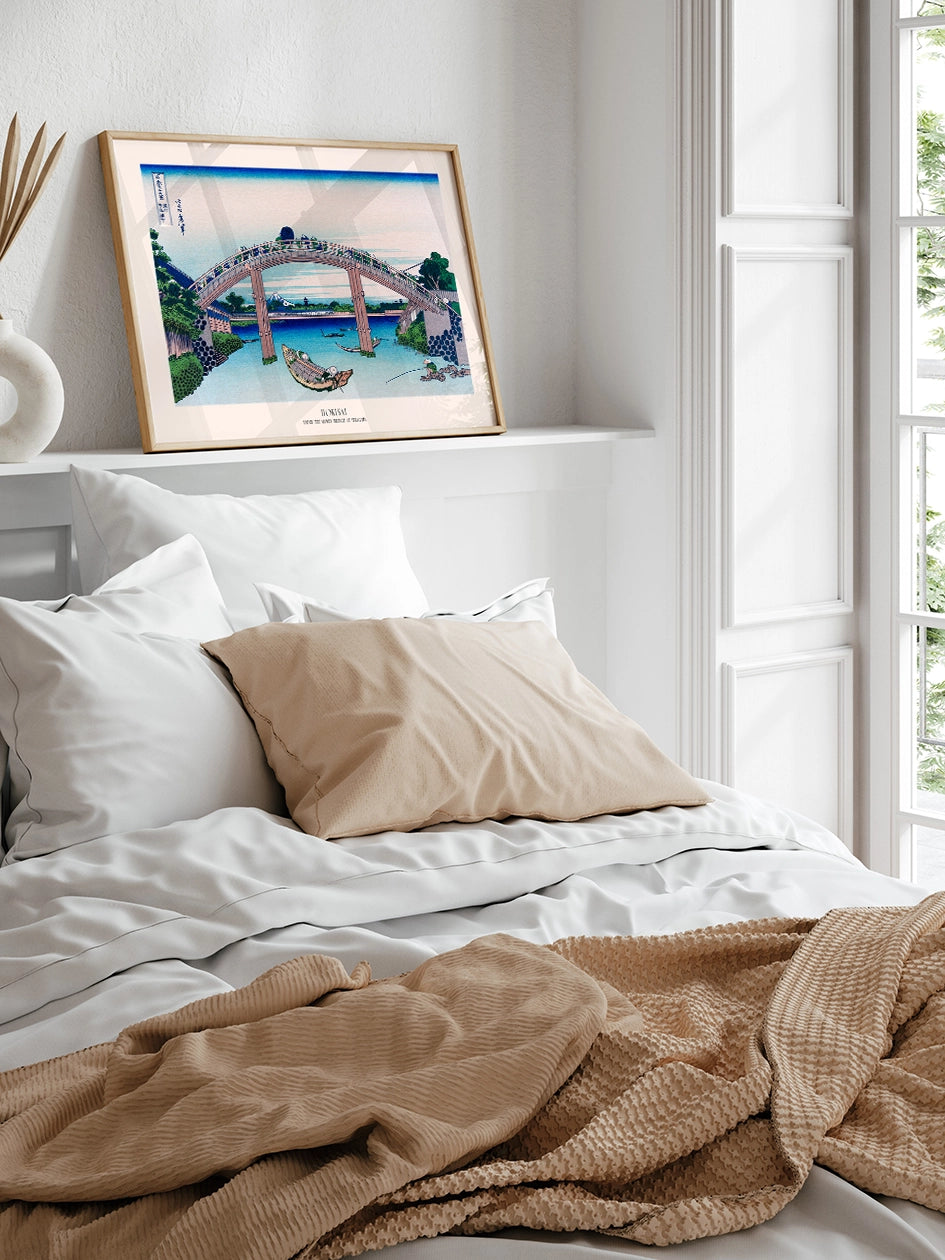 Hokusai, Under the Mawen Bridge at Fukagawa - Art Print Ürün ikincil görseli