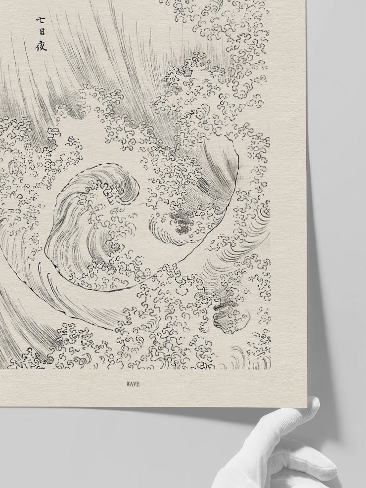 Hokusai, Wave Sketch - Art Print  Poster