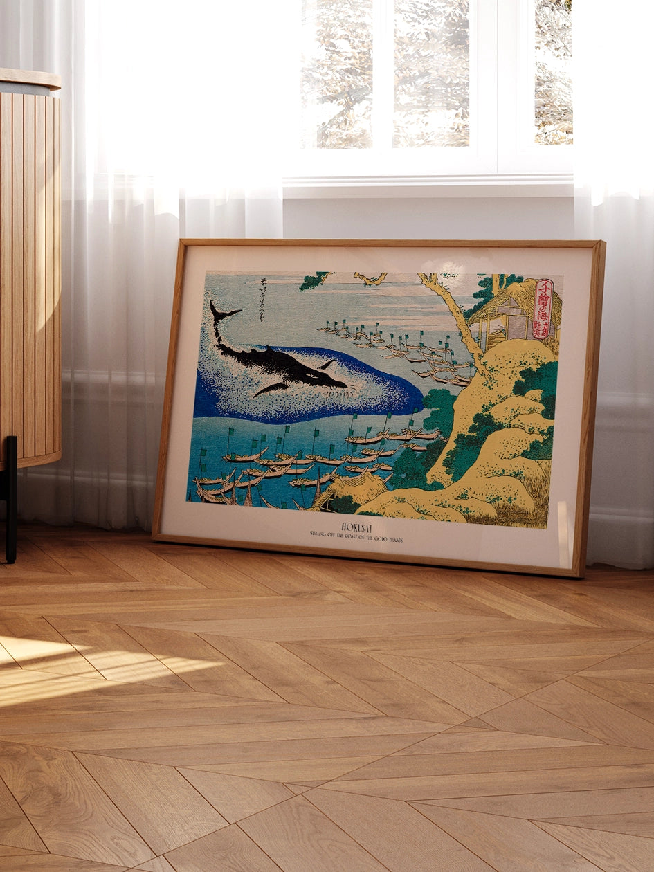Hokusai, Whaling off the Coast - Art Print  Poster