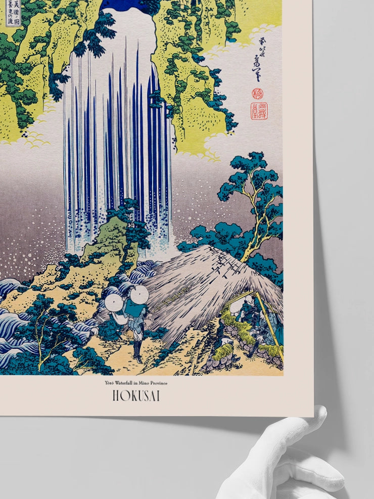 Hokusai, Yoro Waterfall in Mino Province - Art Print  Poster