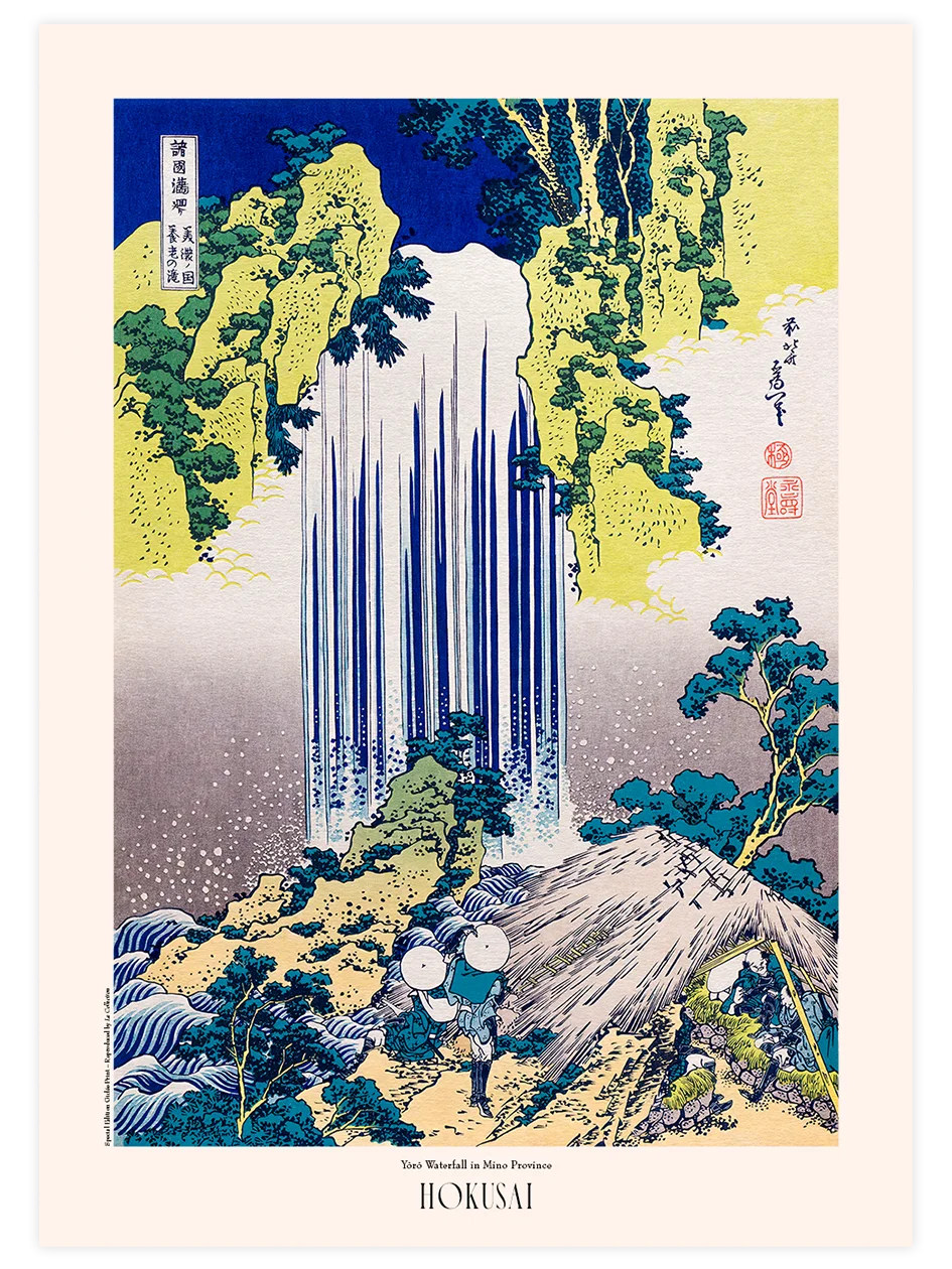 Hokusai, Yoro Waterfall in Mino Province - Art Print Ünlü Ressamlar Poster