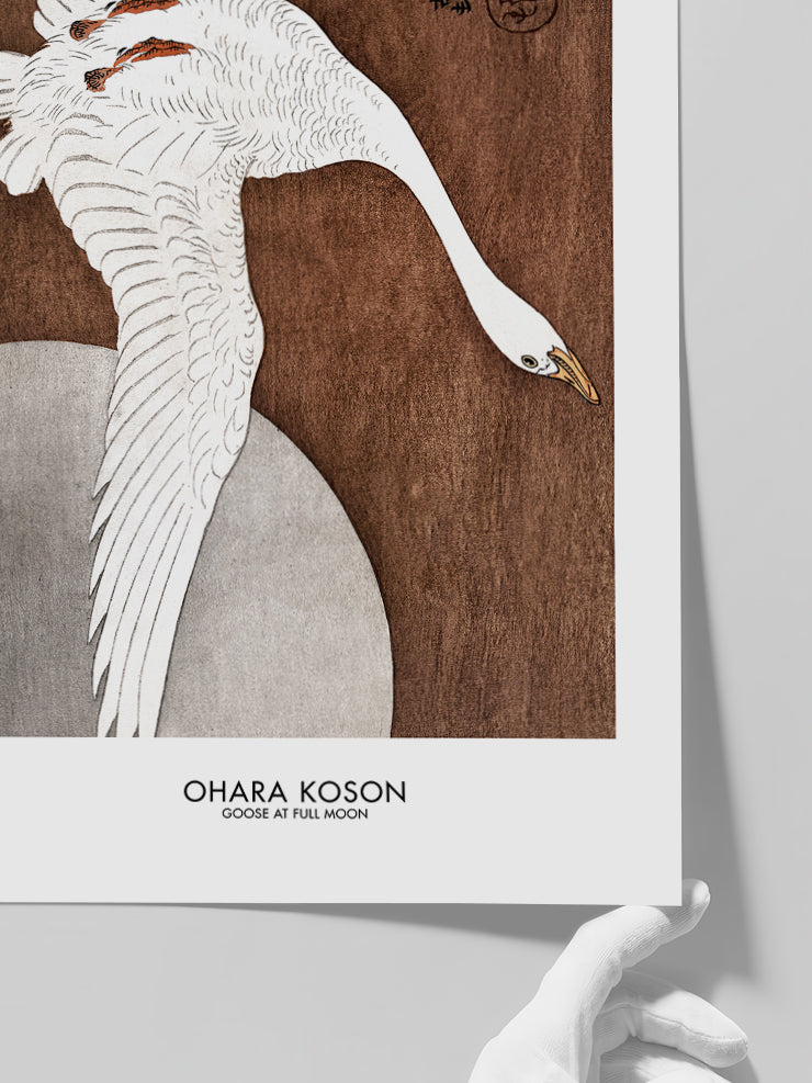 Ohara Koson Goose At Full Moon - Art Print