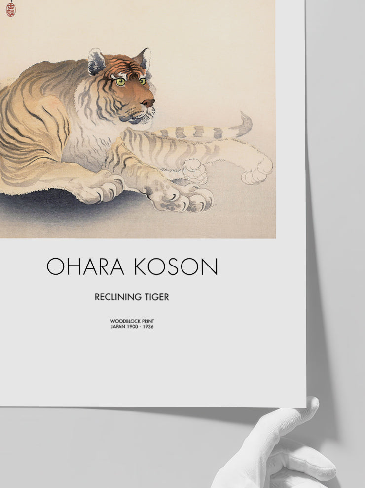 Ohara Koson Reclining Tiger - Art Print