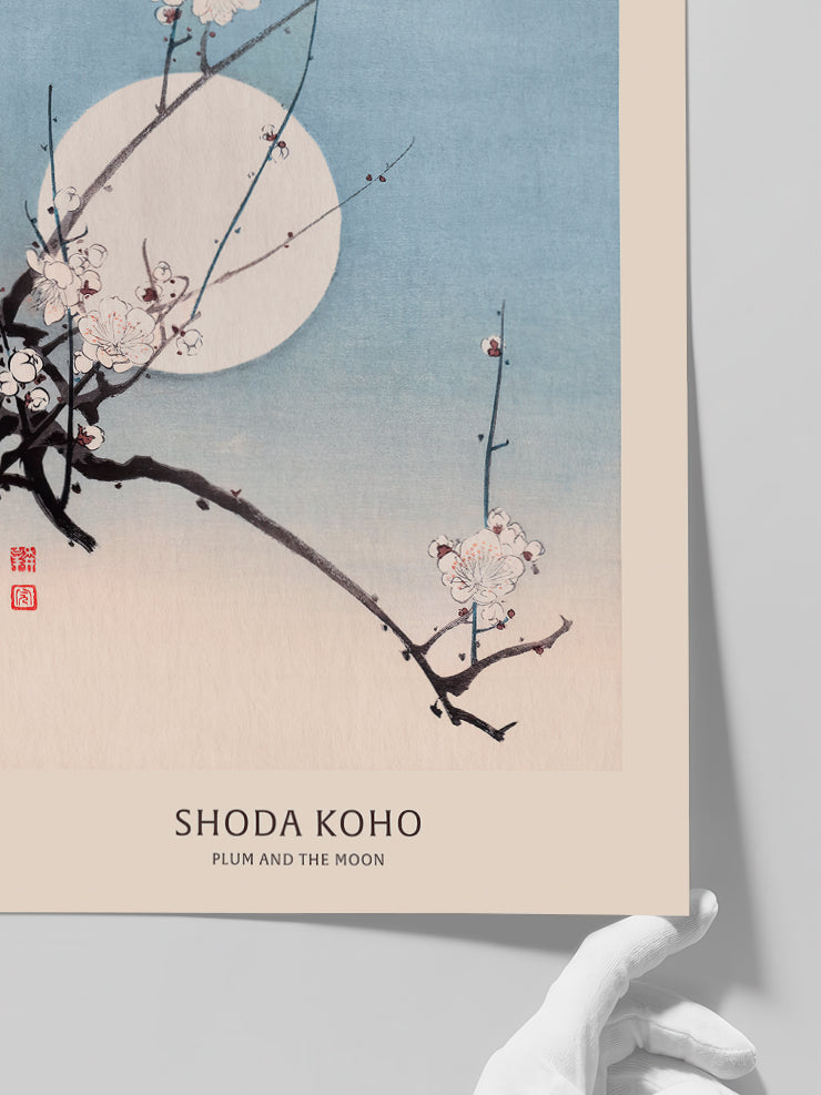 Koho Plum and the Moon - Art Print  Poster