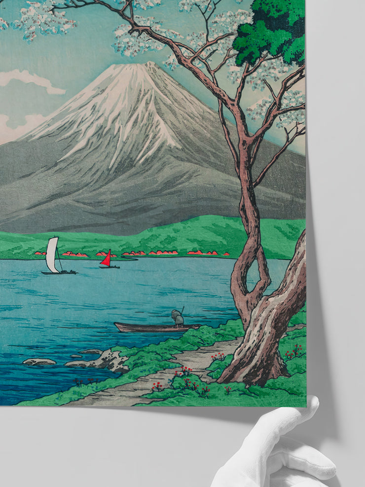 Takahashi Shotei Mount Fuji from Lake Yamanaka - Art Print