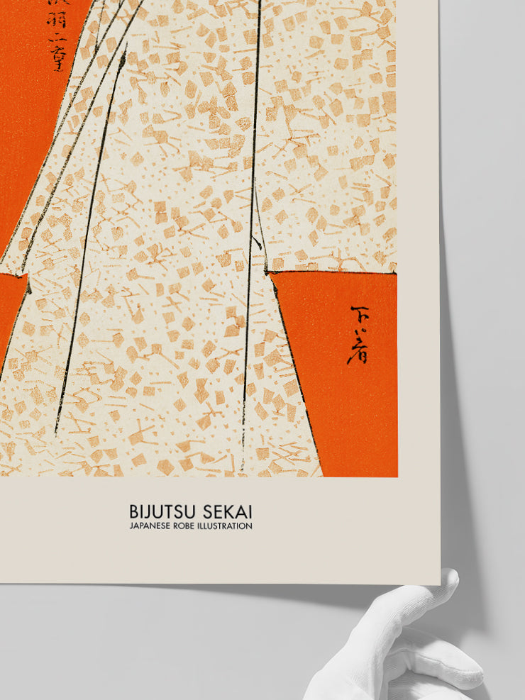 Bijutsu Sekai Japanese Robe Illustration - Art Print  Poster