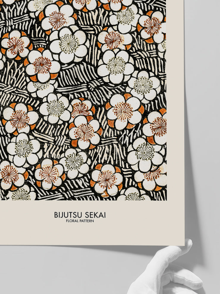 Bijutsu Sekai Floral Pattern - Art Print  Poster