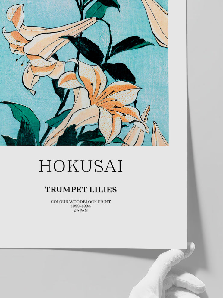 Hokusai Trumpet Lilies - Art Print