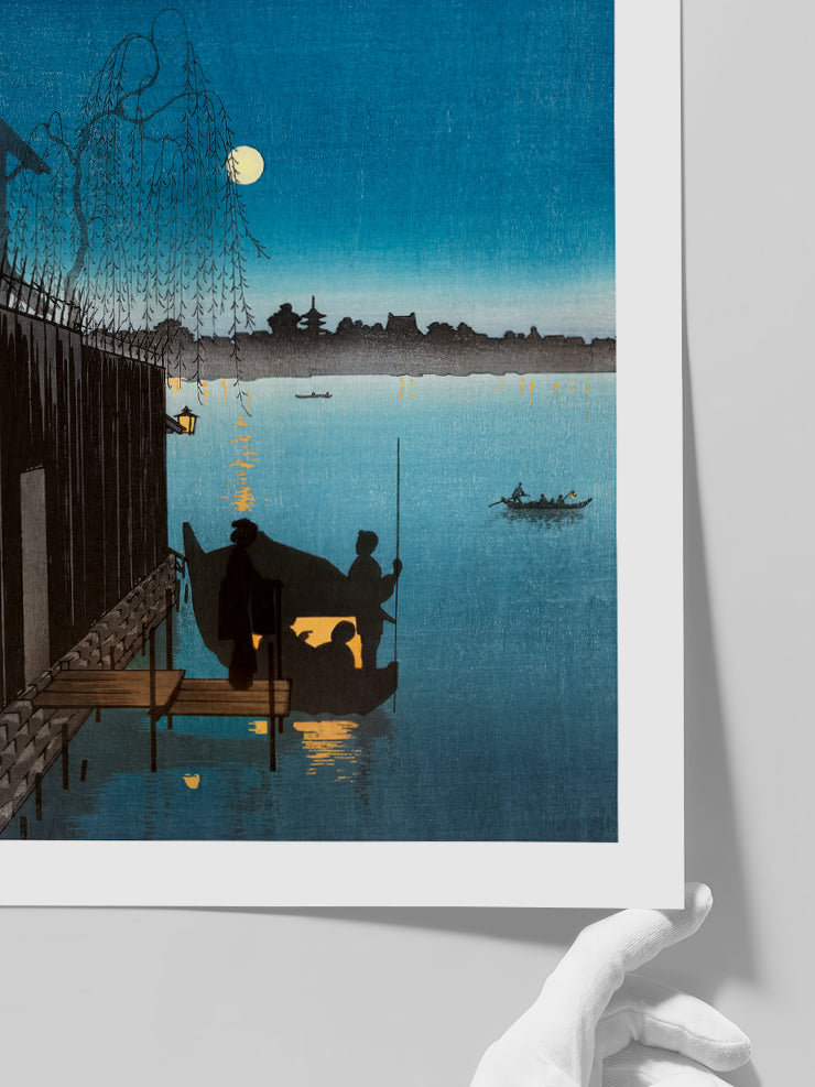 Kobayashi Evening Cool On Sumida - Art Print  Poster