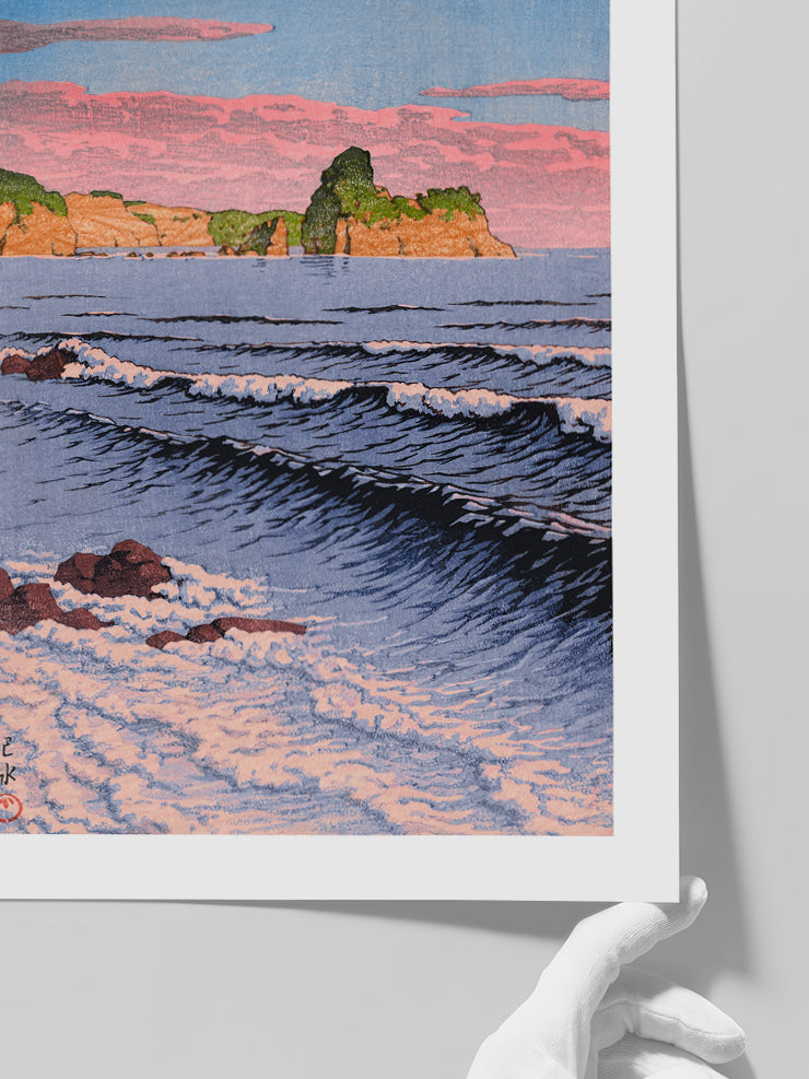 Kawase Morning Sea at Shiribeshi - Art Print