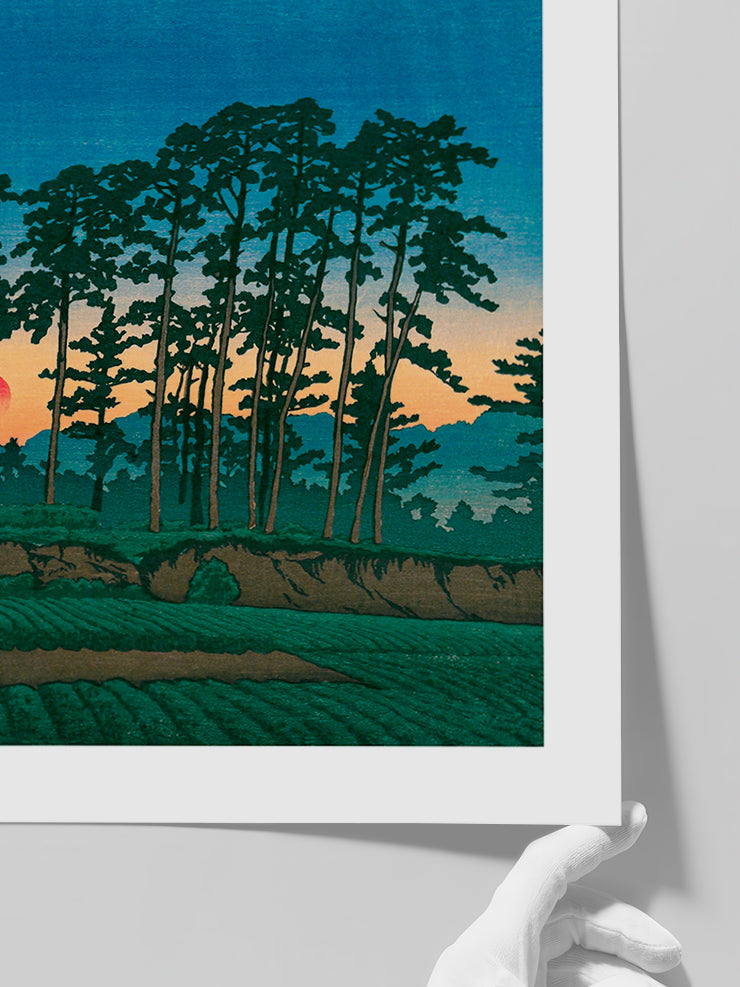 Kawase Sunset at Ichinokura, Ikegami - Art Print  Poster
