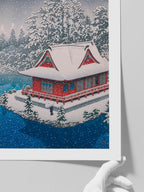 Kawase The Inokashira Benten Shrine in Snow - Art Print