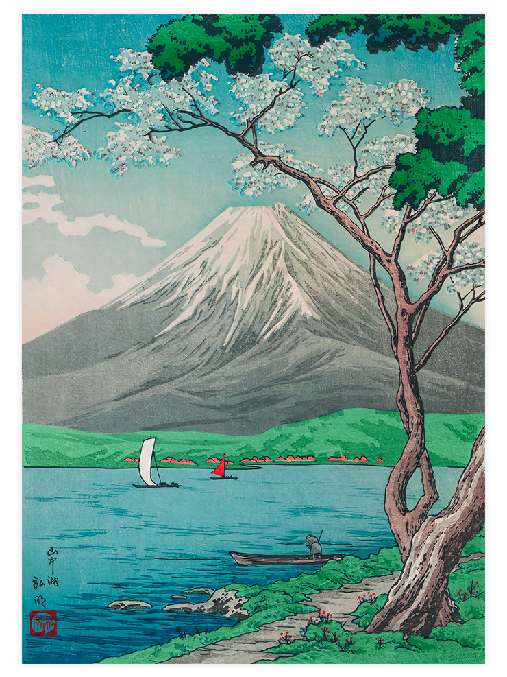 Takahashi Shotei Mount Fuji from Lake Yamanaka - Art Print Ürün ana görseli