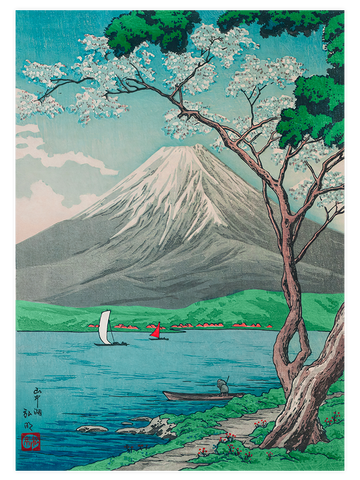 Takahashi Shotei Mount Fuji from Lake Yamanaka - Art Print