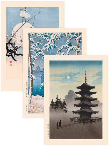 Kobayashi & Shoda & Kawase Landscapes - Poster Seti Trio