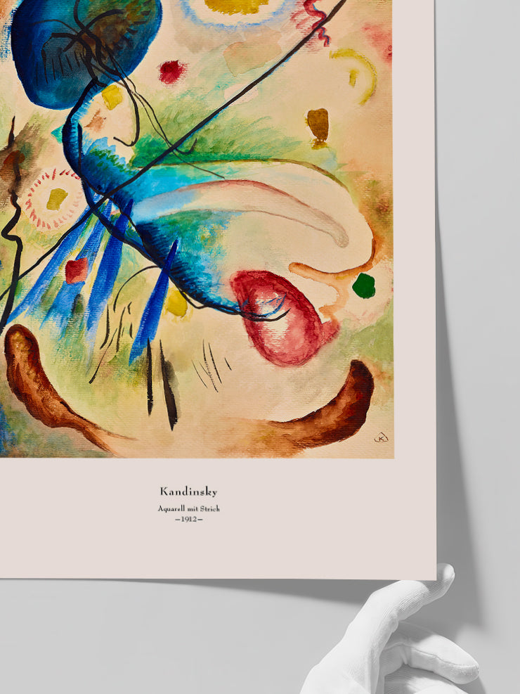 Kandinsky Aquarell mit Strich - Art Print  Poster