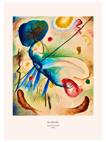 Kandinsky Aquarell mit Strich - Art Print