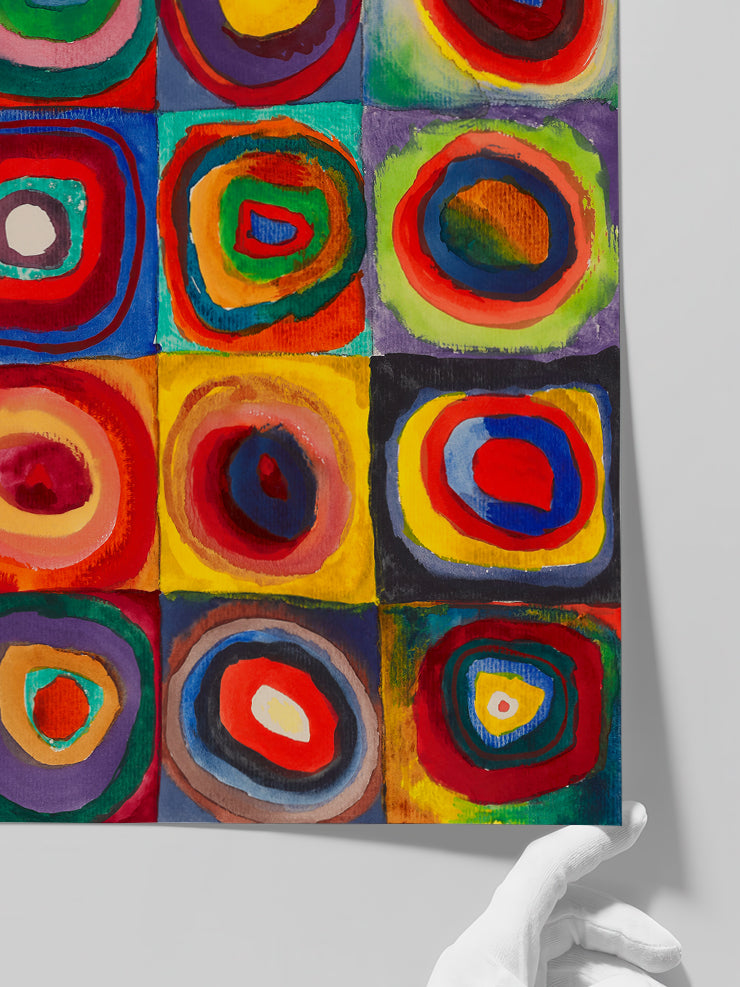 Kandinsky Squares with Concentric Circles - Art Print  Poster