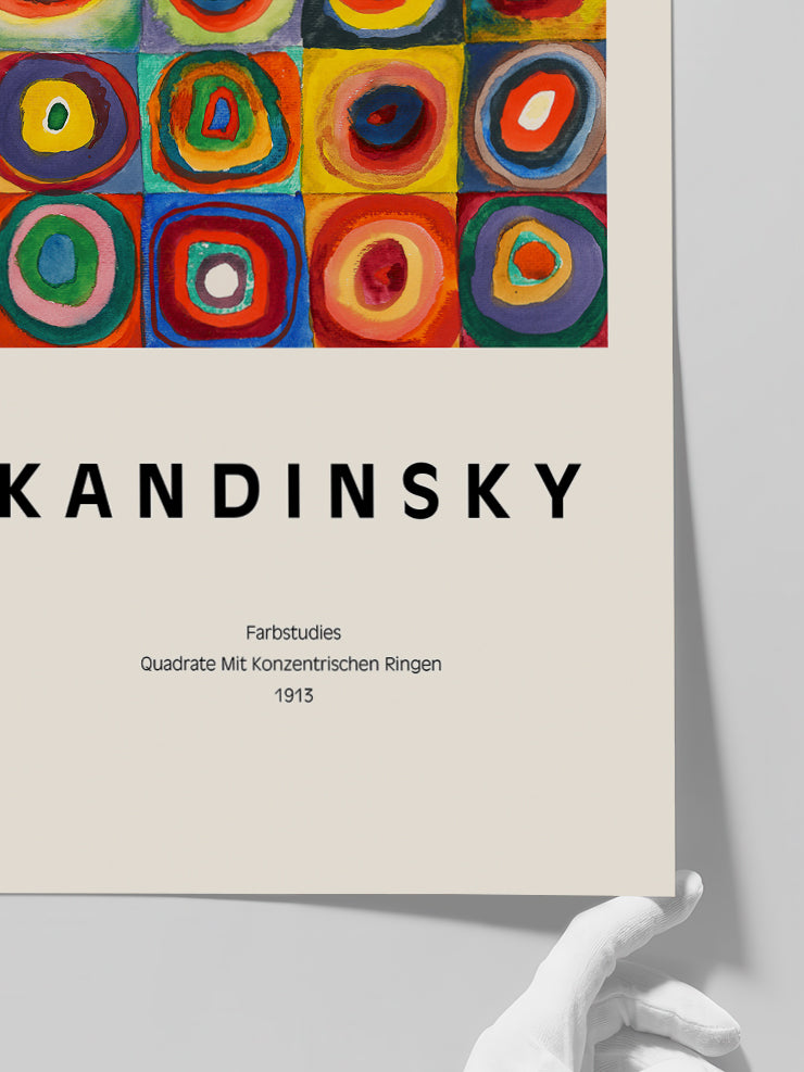 Kandinsky Squares With Concentric Circles - Art Print  Poster
