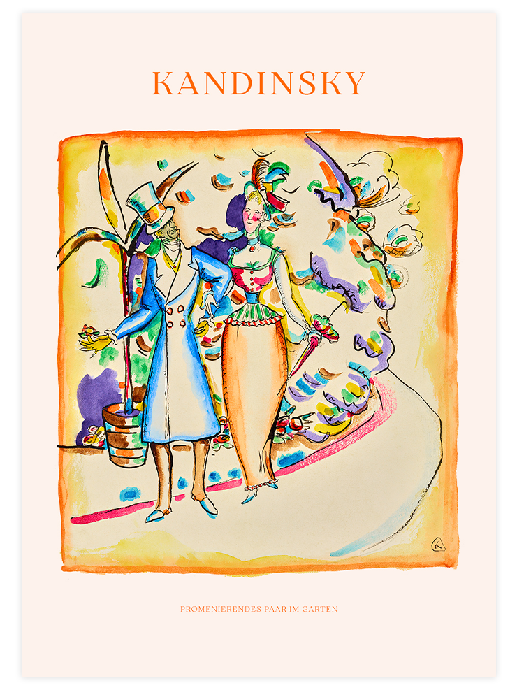 Kandinsky Couple Strolling in the Garden - Art Print Ürün ana görseli