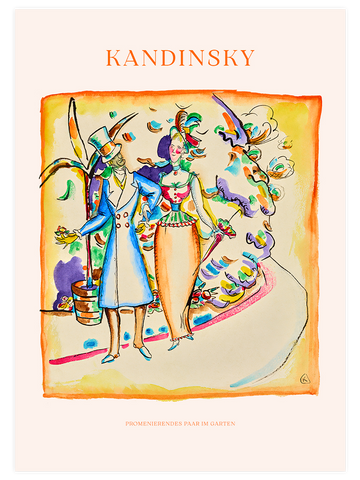Kandinsky Couple Strolling in the Garden - Art Print