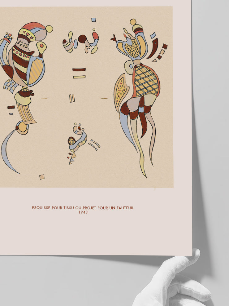 Kandinsky Esquisse pour Tissu ou Projet pour un Fauteuil - Art Print