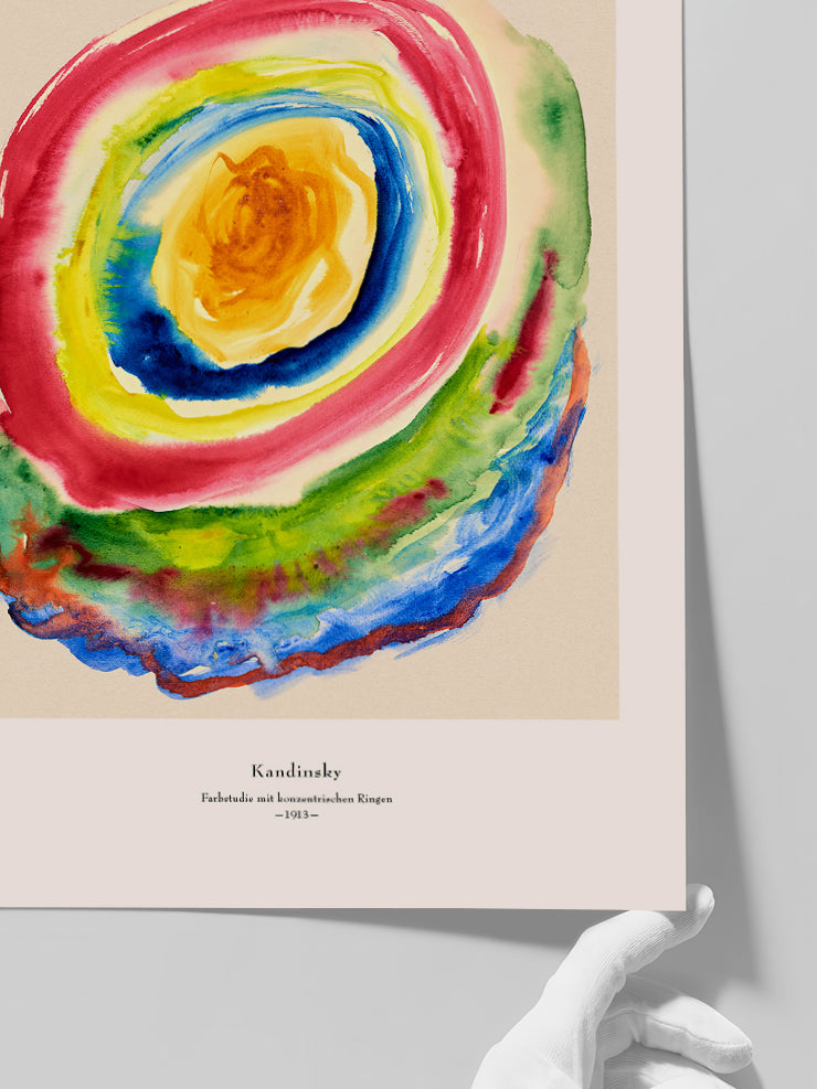 Kandinsky Farbstudie mit Konzentrischen Ringen - Art Print  Poster