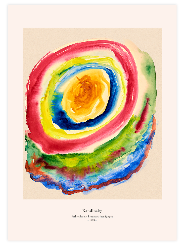 Kandinsky Farbstudie mit Konzentrischen Ringen - Art Print