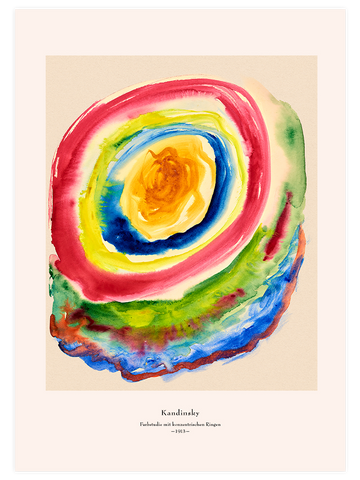 Kandinsky Farbstudie mit Konzentrischen Ringen - Art Print
