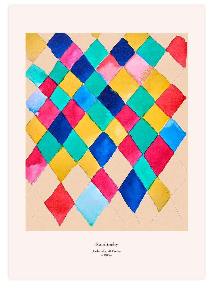 Kandinsky Farbstudie mit Rauten - Art Print Ürün ana görseli