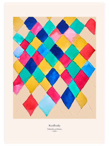 Kandinsky Farbstudie mit Rauten - Art Print