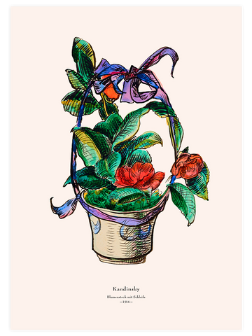 Kandinsky Flower Basket with Bow - Art Print