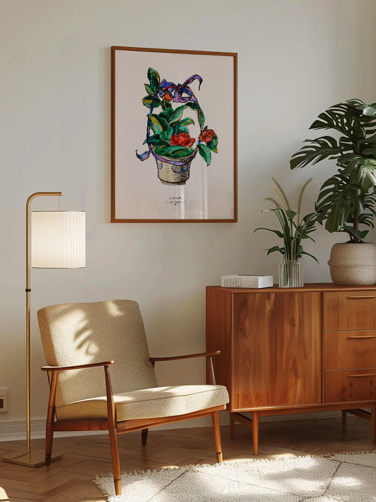 Kandinsky Flower Basket with Bow - Art Print Ürün ikincil görseli