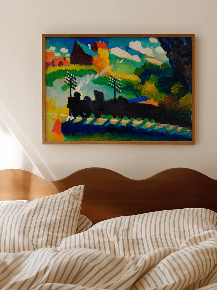 Kandinsky Murnau View with Railway and Castle - Art Print Ürün ikincil görseli